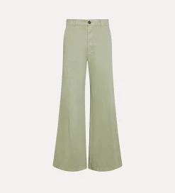 forte_forte Pantalons^pantalon essential en twill de coton émerisé olive
