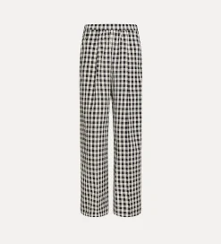 forte_forte Pantalons^pantalon palazzo en vichy de coton abisso