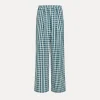 forte_forte Pantalons^pantalon palazzo en vichy bleu paon peacock