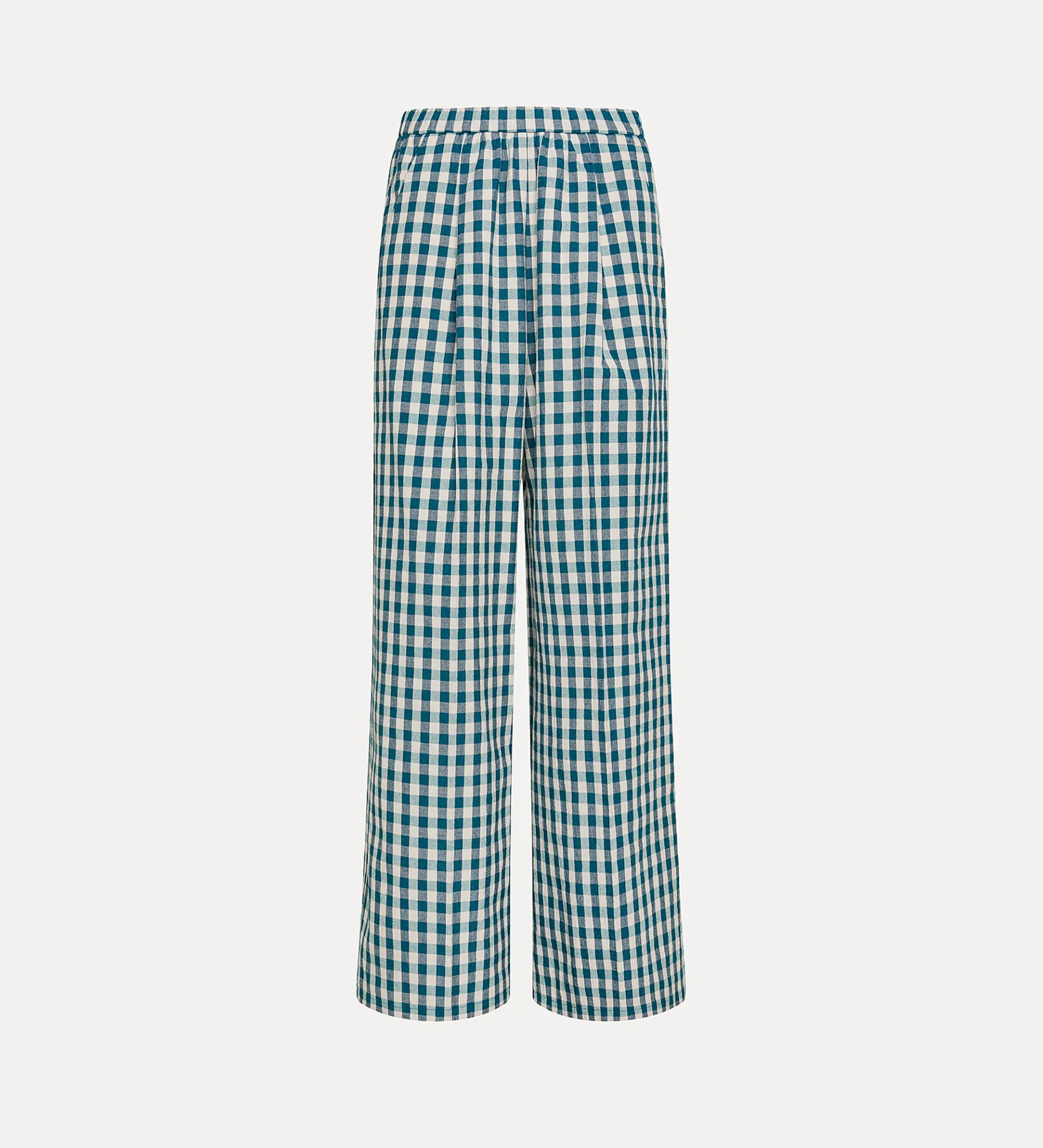 forte_forte Pantalons^pantalon palazzo en vichy bleu paon peacock