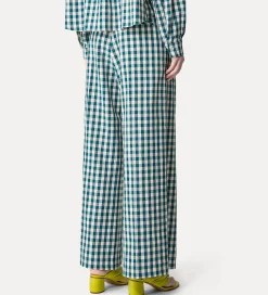forte_forte Pantalons^pantalon palazzo en vichy bleu paon peacock