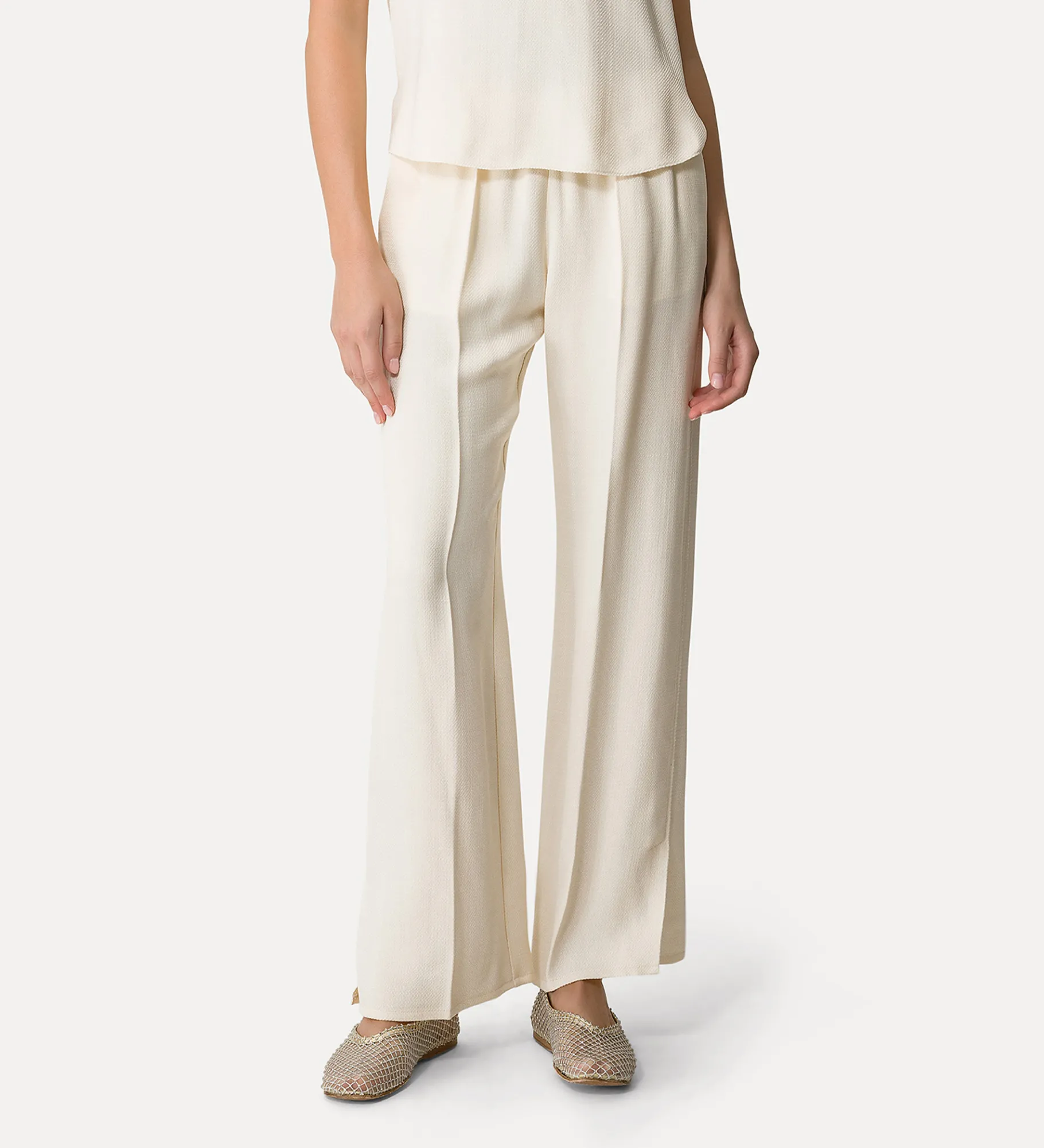 forte_forte Pantalons^pantalon évasé en viscose flammée orchidea