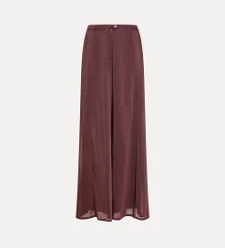 forte_forte Pantalons^pantalon évasé en voile de coton et soie black orchid