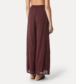 forte_forte Pantalons^pantalon évasé en voile de coton et soie black orchid