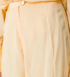 forte_forte Pantalons^pantalon évasé en voile de coton et soie sole