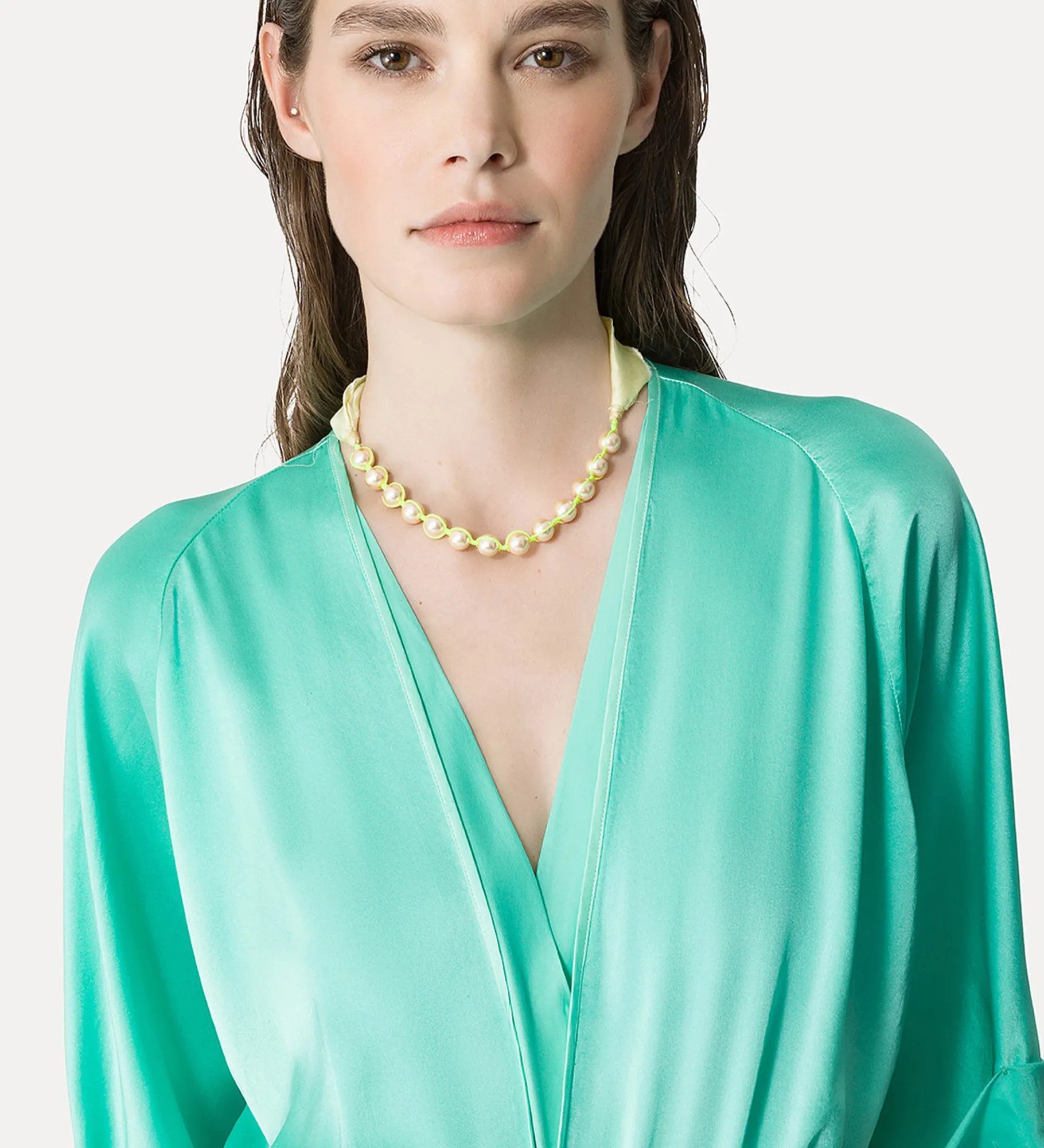 forte_forte Robes^robe à manches trois quarts élégante bleu ciel breeze