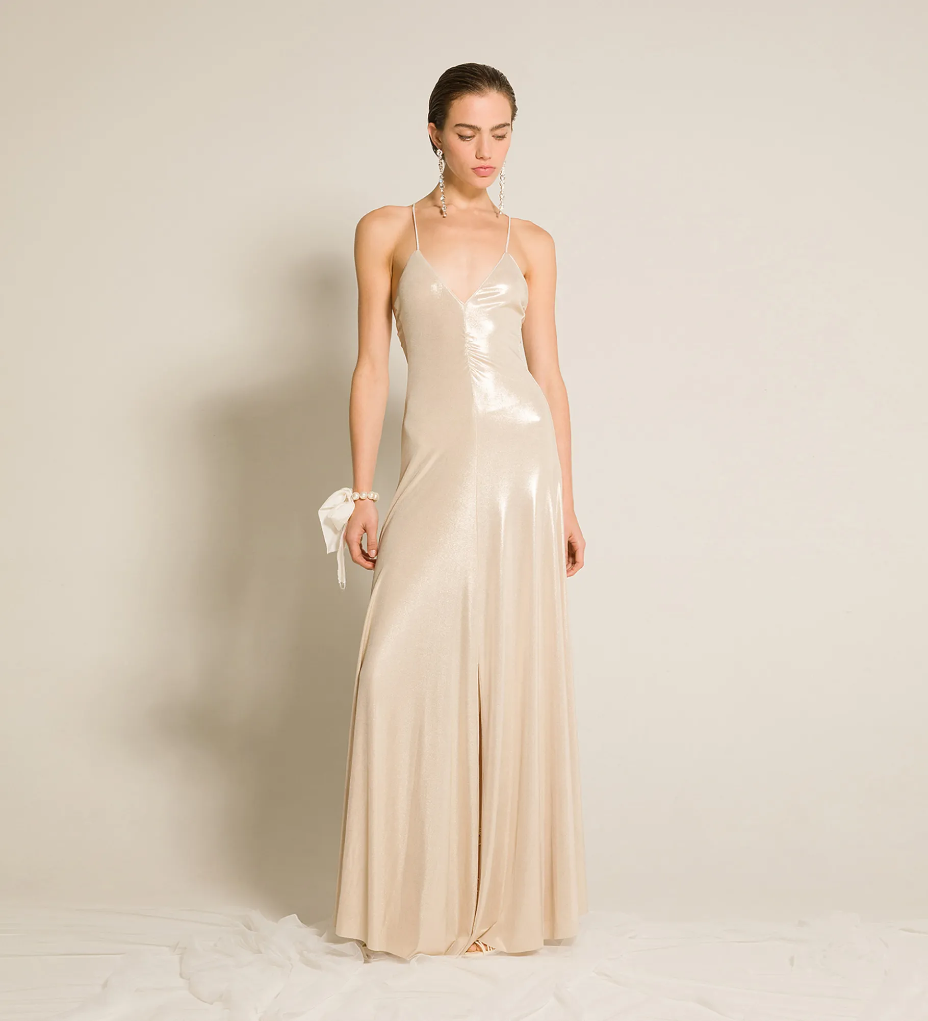 forte_forte Robes^robe chic en jersey laminé silver