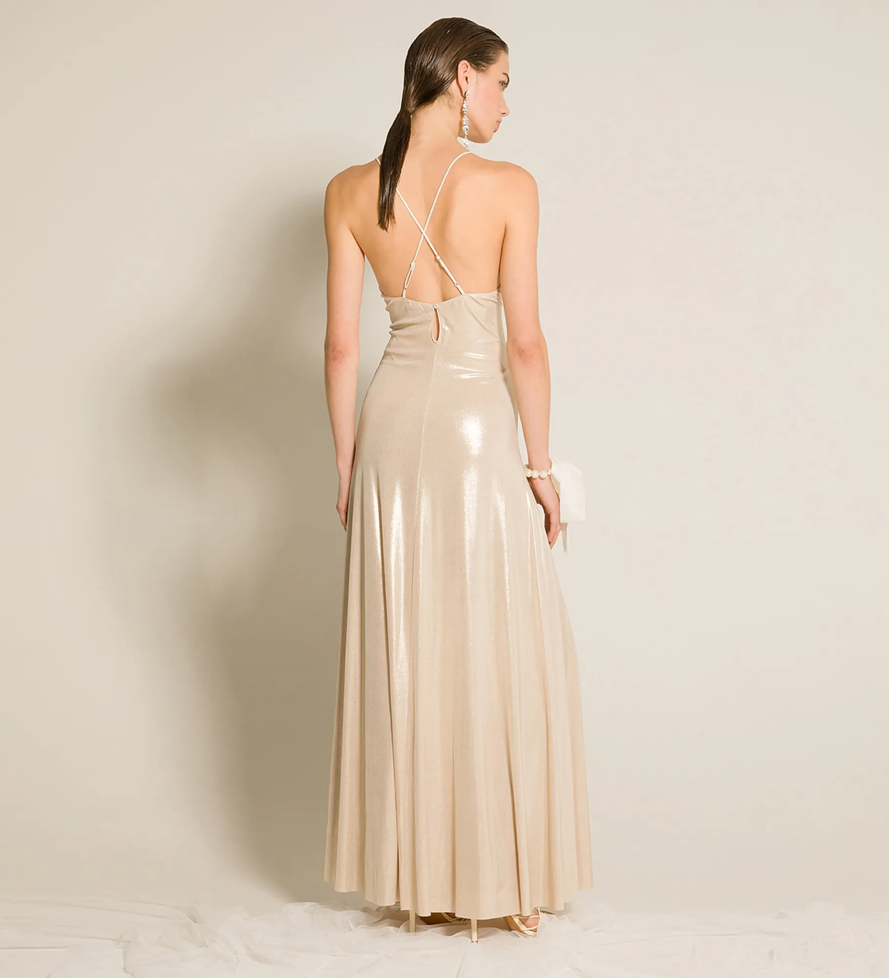forte_forte Robes^robe chic en jersey laminé silver