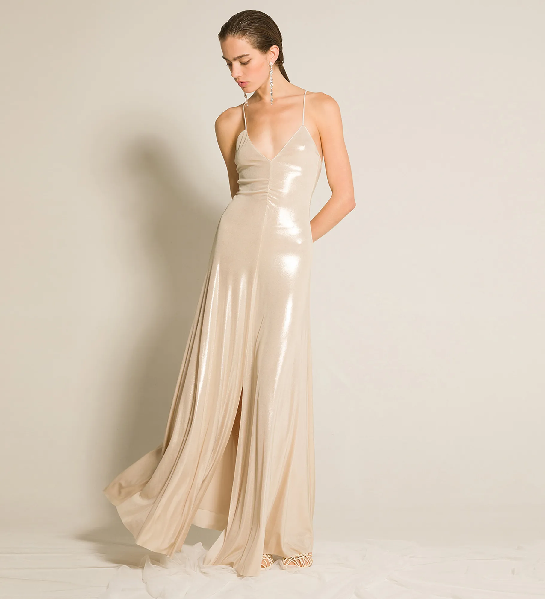 forte_forte Robes^robe chic en jersey laminé silver