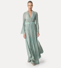 forte_forte Robes^robe croisée en jersey lurex acqua