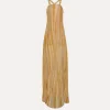 forte_forte Robes^robe longue à col carré en jersey lurex gold