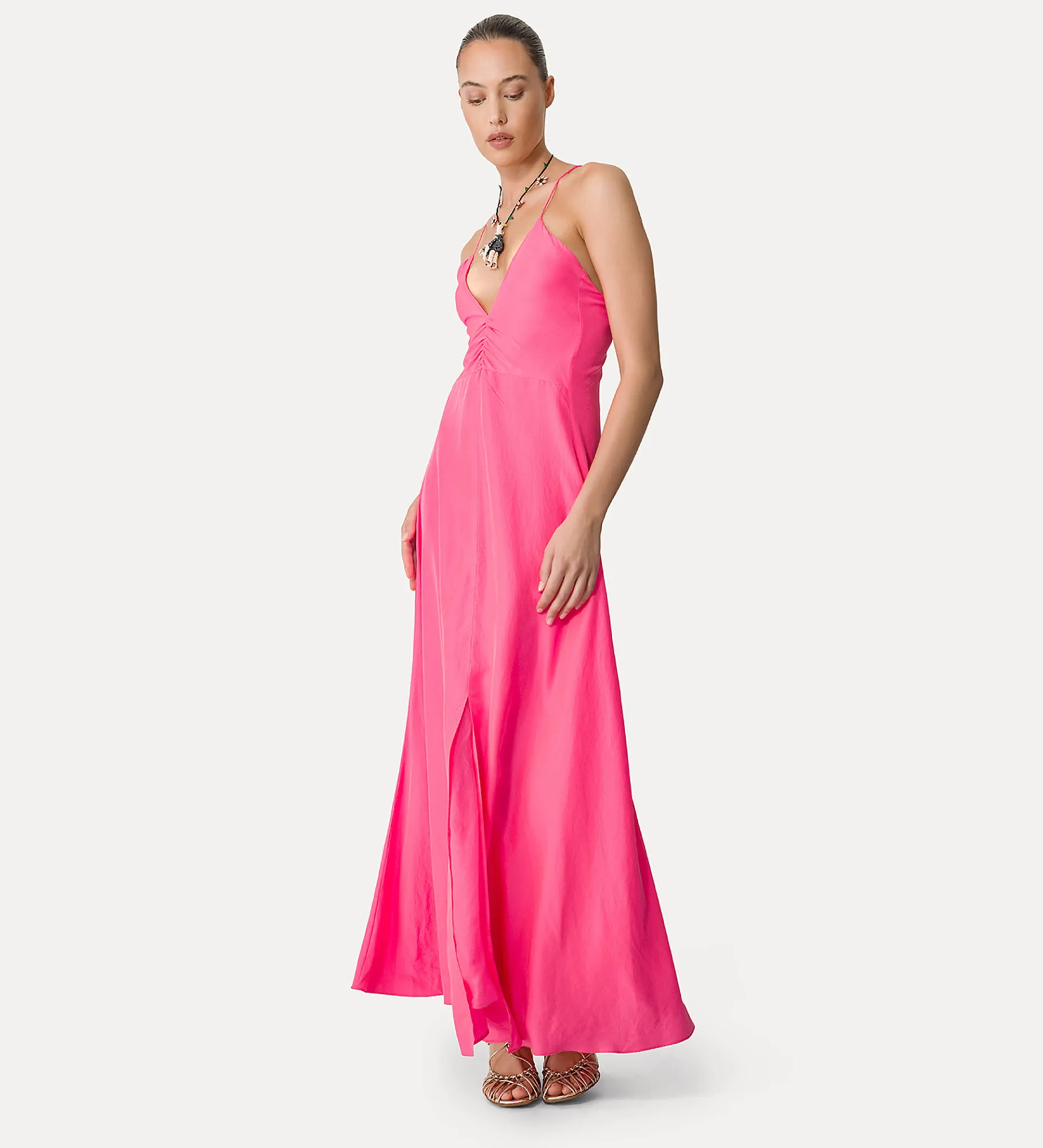 forte_forte Robes^robe nuisette en soie ortensia