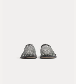 forte_forte Chaussures^sabots plats en résille de strass nero