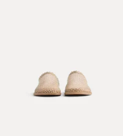 forte_forte Chaussures^sabots plats en résille de strass nude