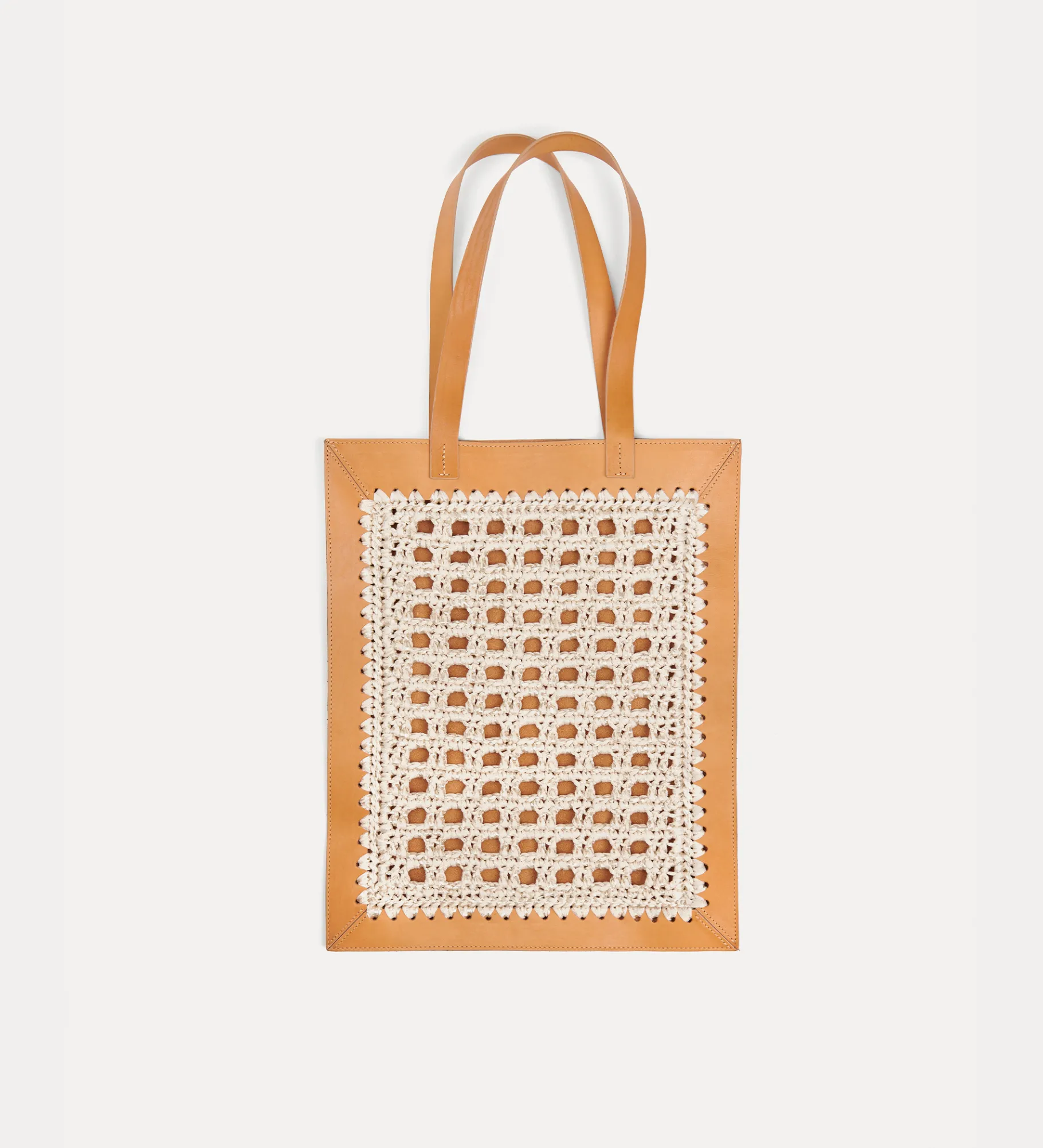 forte_forte Sacs Et Ceintures^sac cabas en cuir et crochet naturale