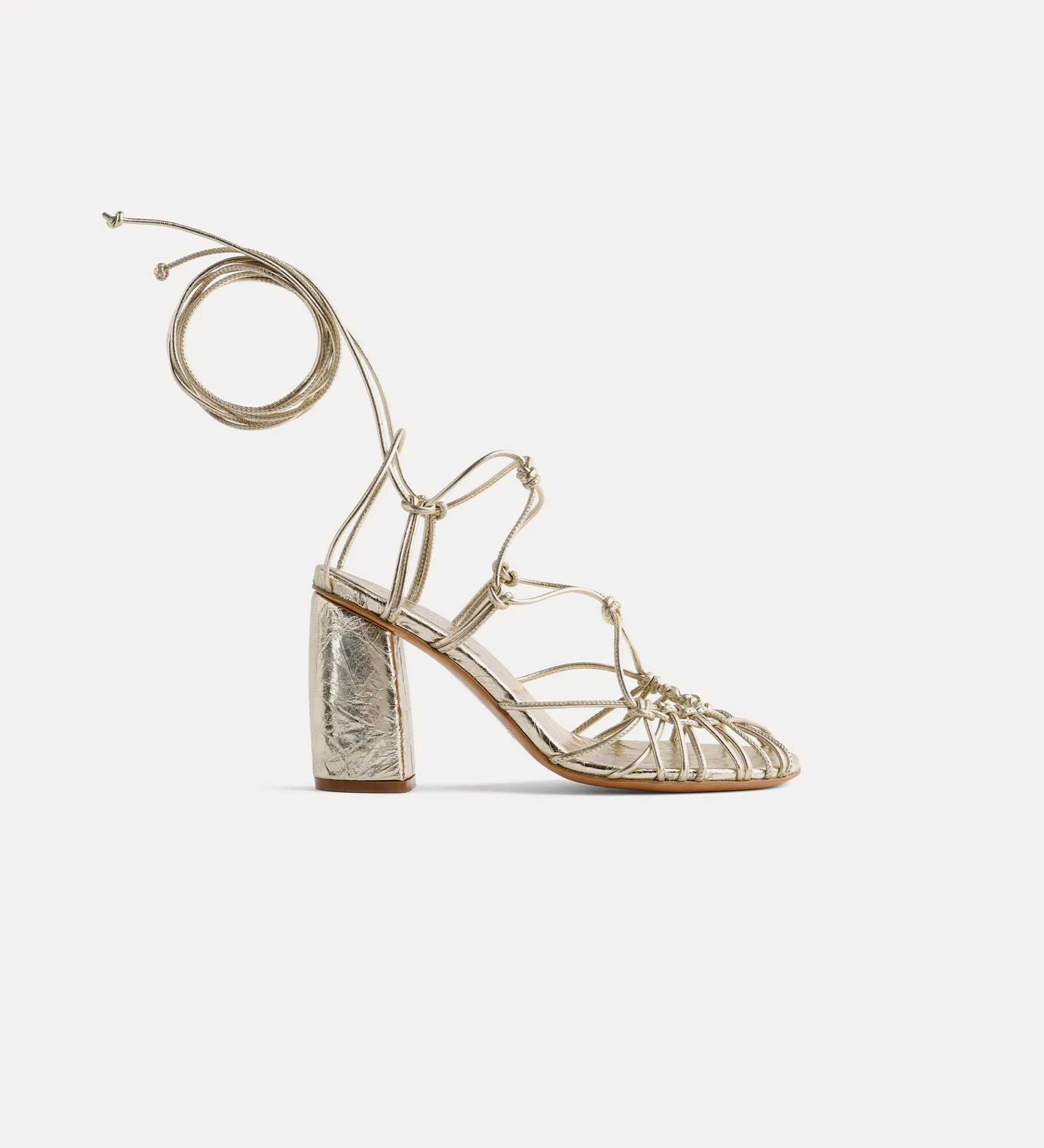 forte_forte Chaussures^sandales à haut talon en veau craquelé platino