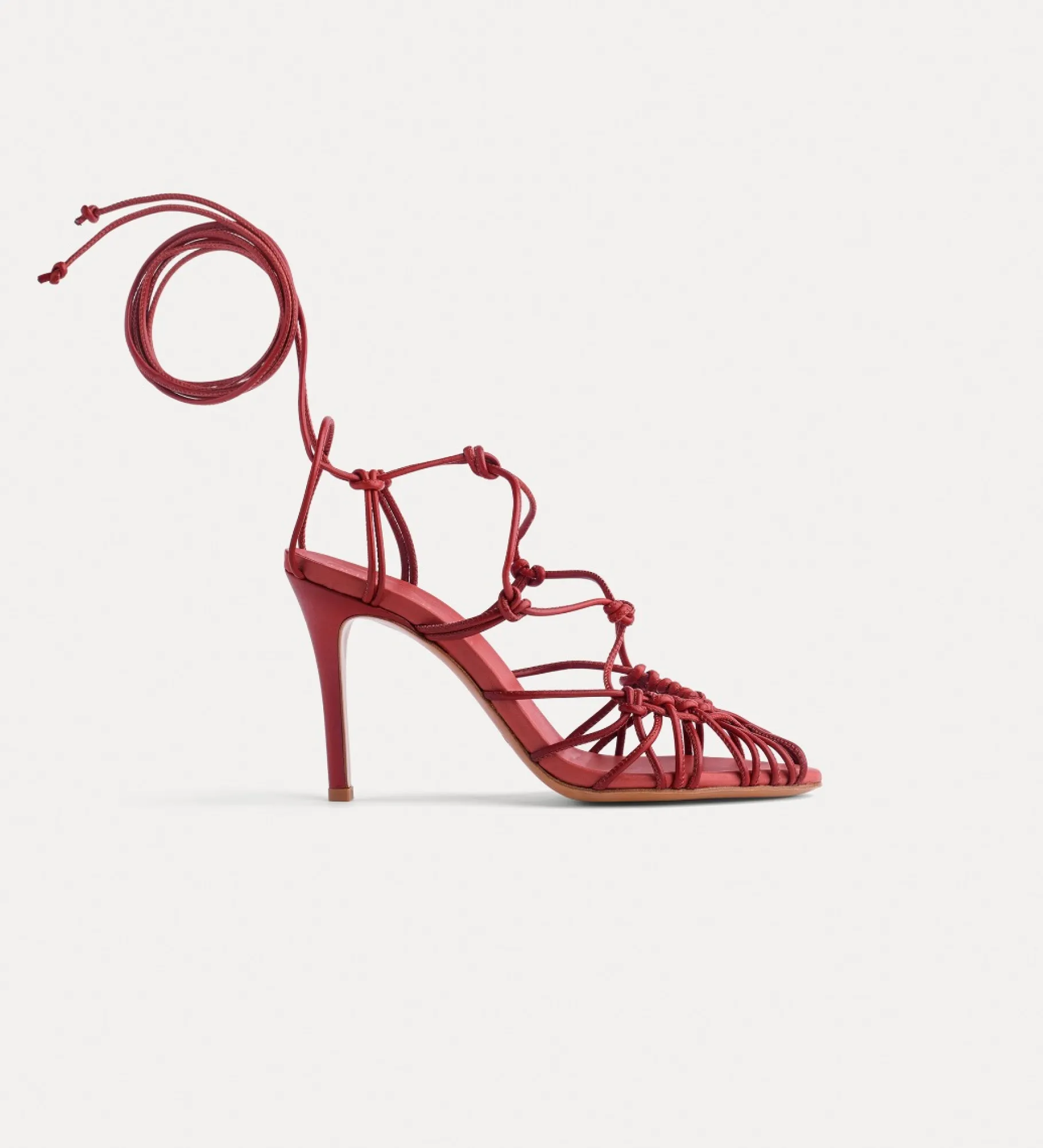 forte_forte Chaussures^sandales à talon fin en cuir nappa lacca