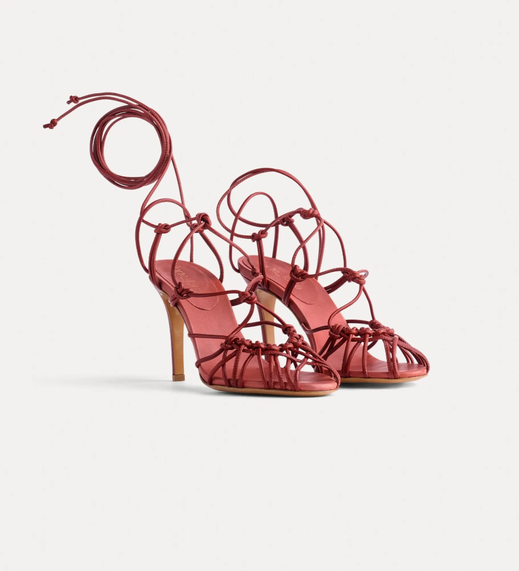 forte_forte Chaussures^sandales à talon fin en cuir nappa lacca