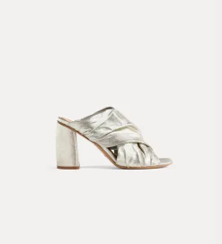 forte_forte Chaussures^sandales croisées à talon argent silver
