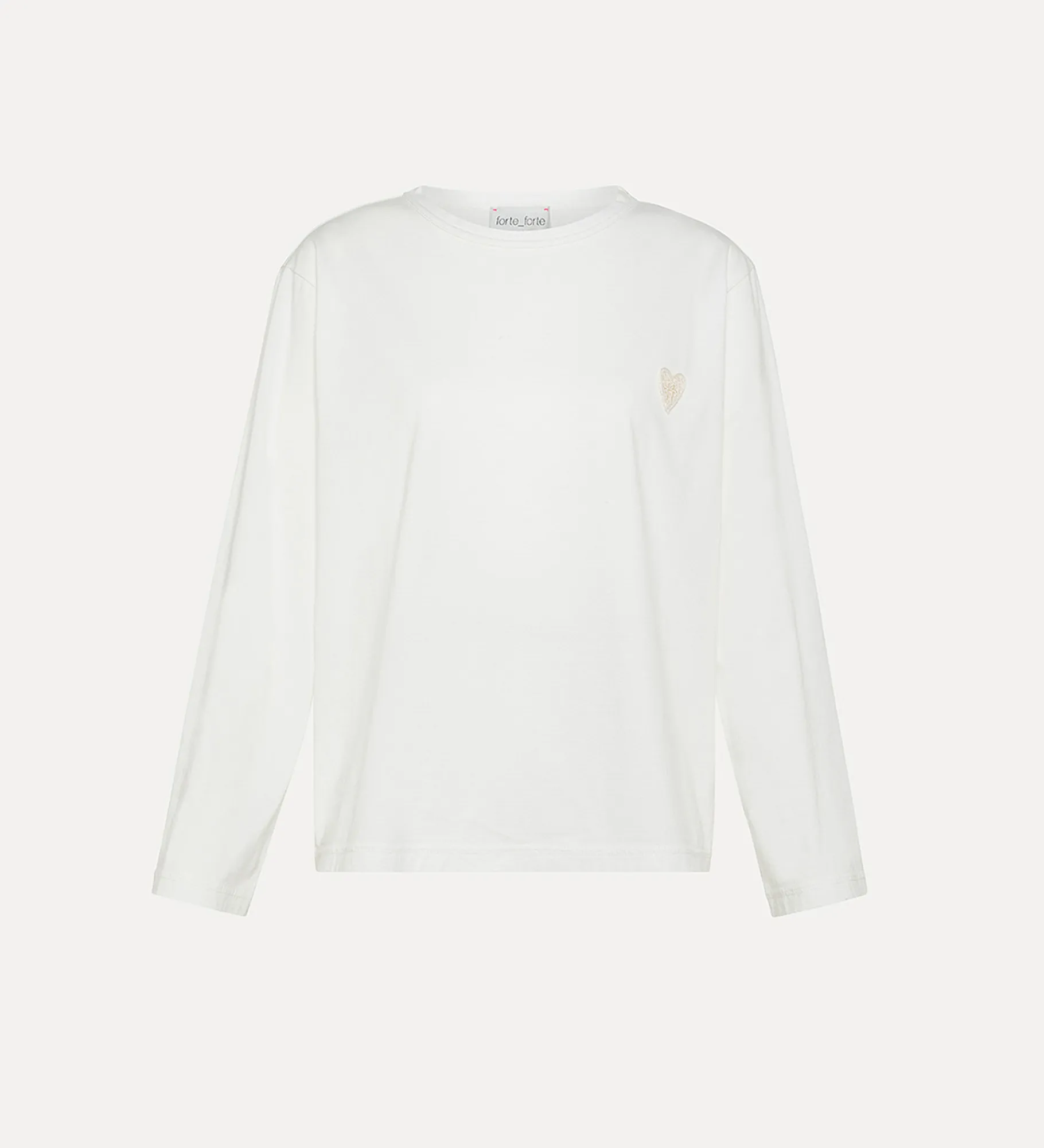 forte_forte Hauts^t–shirt essential en jersey de coton biologique bianco