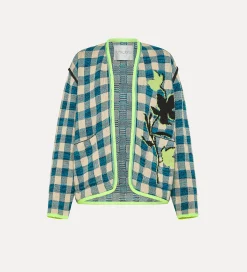 forte_forte Tricots^veste à carreaux peacock