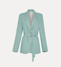 forte_forte Vestes^veste avec ceinture en lin acqua