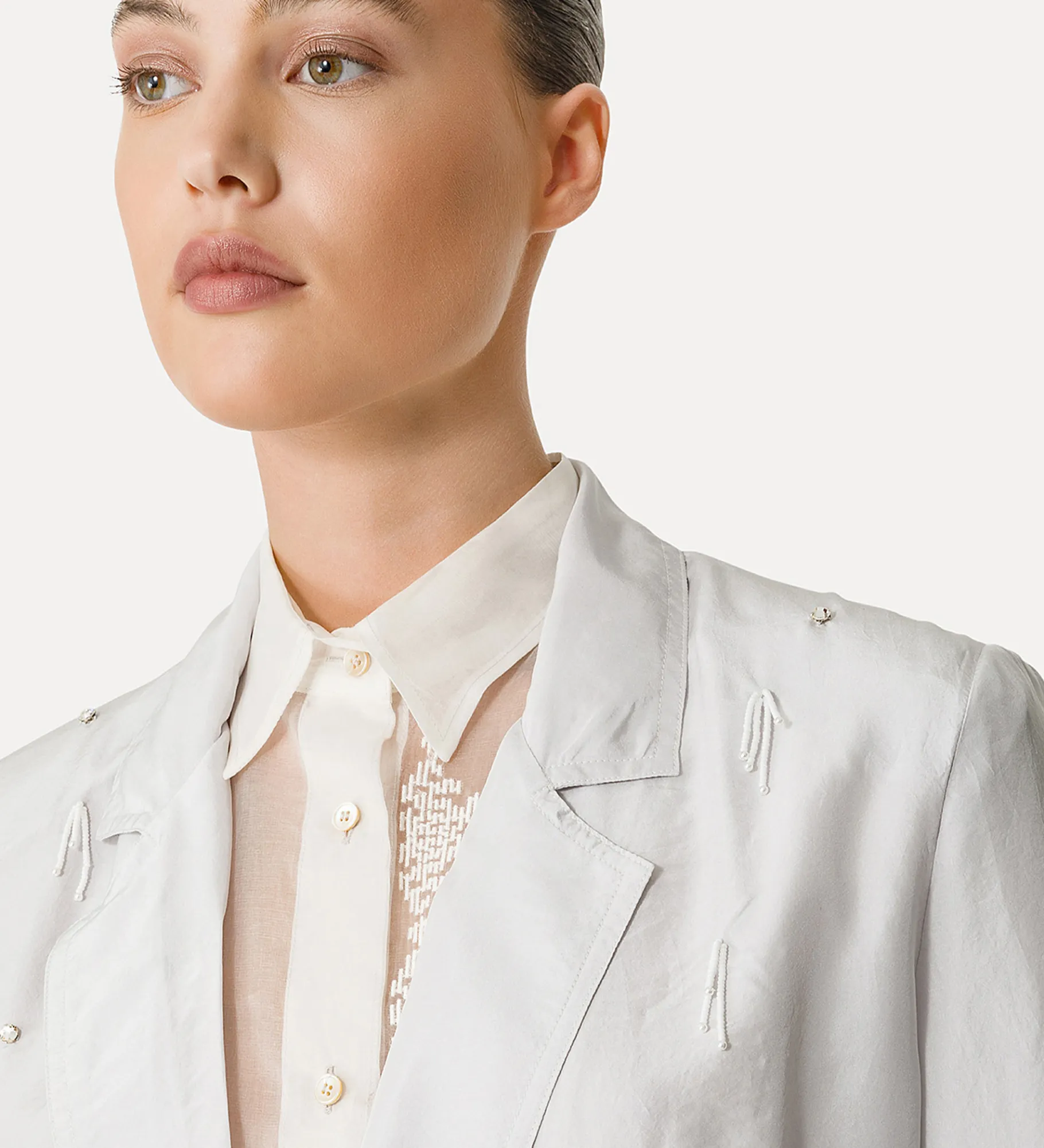 forte_forte Vestes^veste en soie habotai avec petites perles madreperla