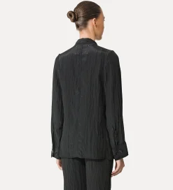 forte_forte Vestes^veste oversize pour femme en satin noir