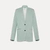 forte_forte Vestes^veste sans col en lin mélangé bleu ciel breeze
